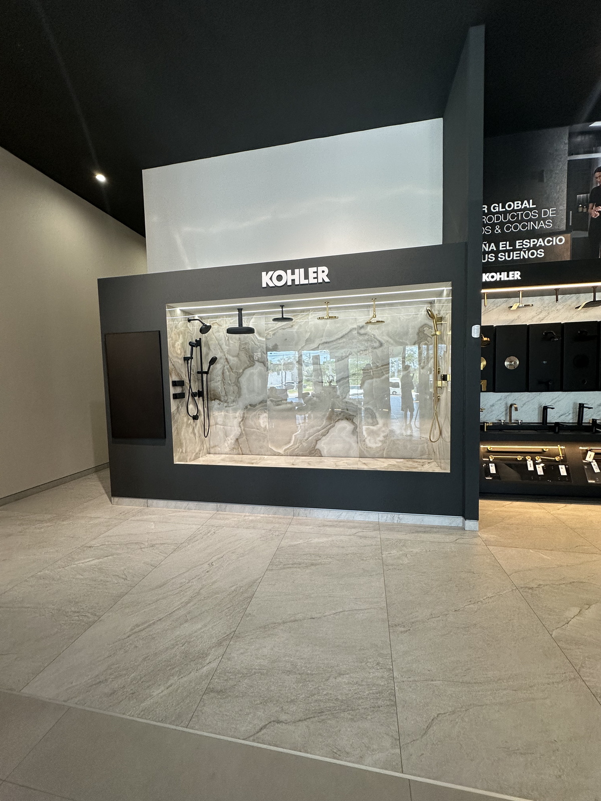 Kohler Showering area inside Interceramic Puerto Vallarta store